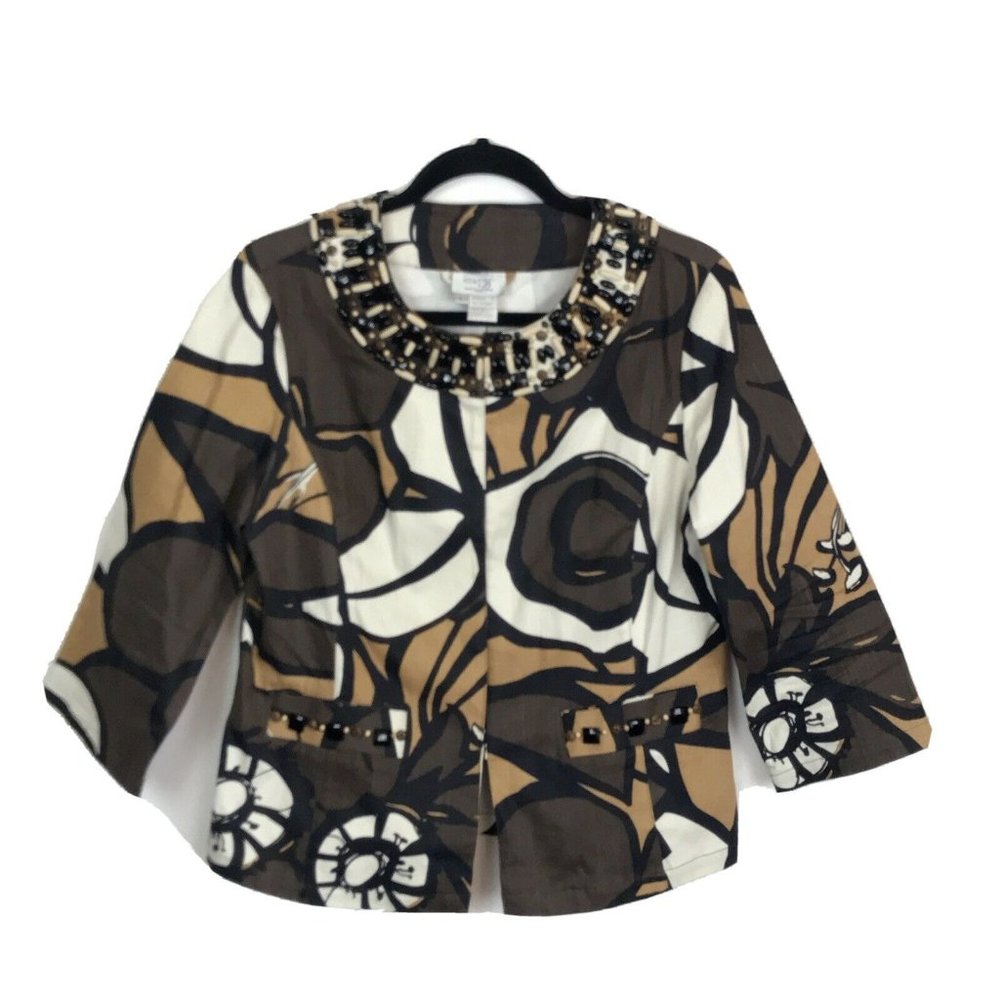Just B beaded shabby embellished JACKET light crop